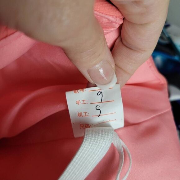 Gown Long Maxi Dress Formal Strapless A Line Peachy Chiffon Floor Length - Picture 11 of 11